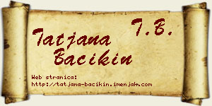 Tatjana Bačikin vizit kartica